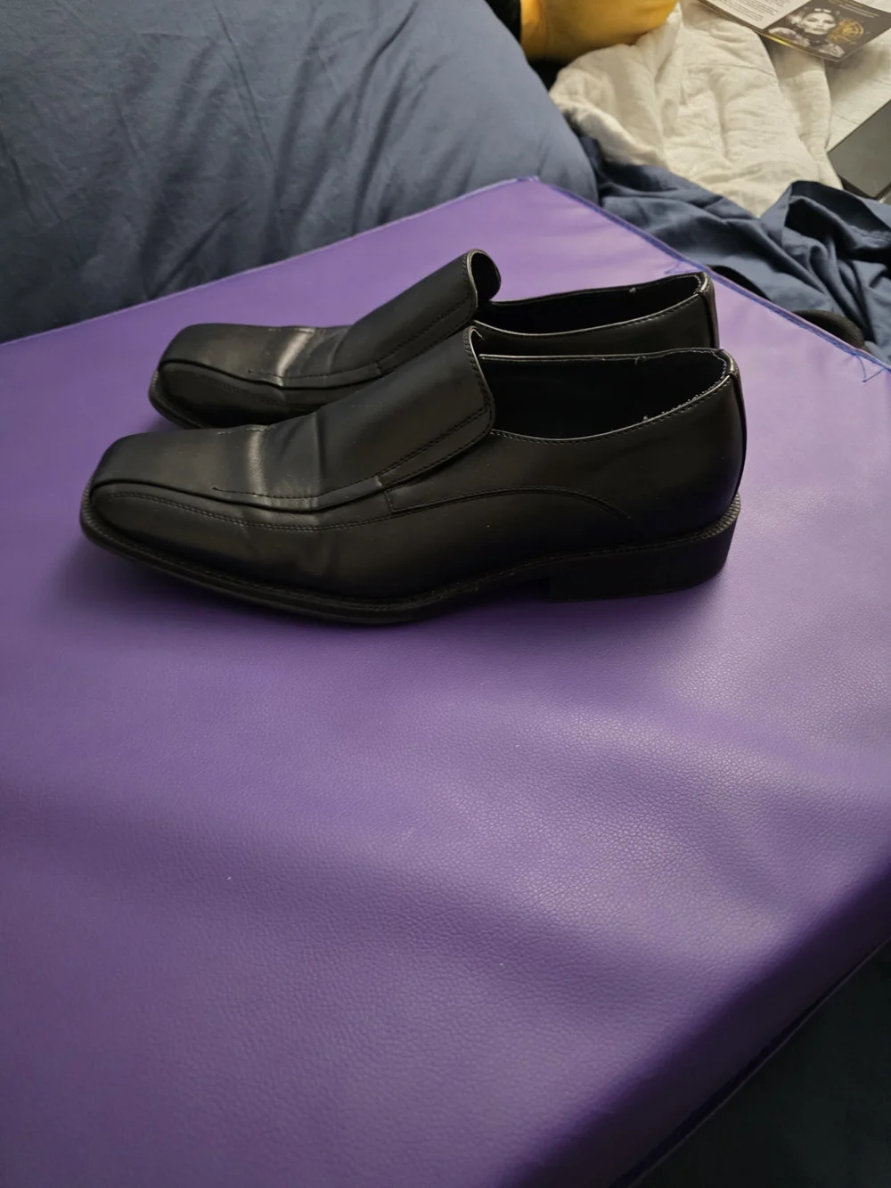 JF J.Ferrar DASH Men's Black Leather Slip-On Loafers
